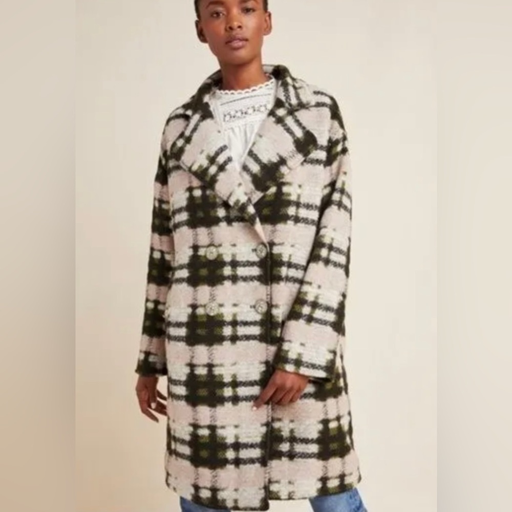 Anthropologie plaid coat